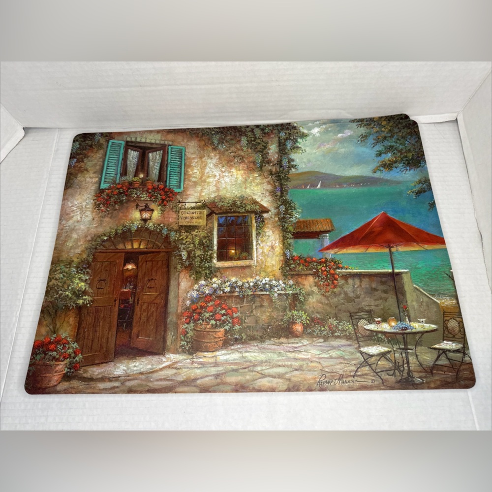 Ombrello Rosso by Ruane Manning Terrace Red Umbrella placemats set of 4